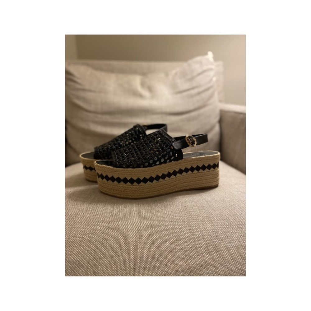 New Tory Burch Woven Platform Sandals